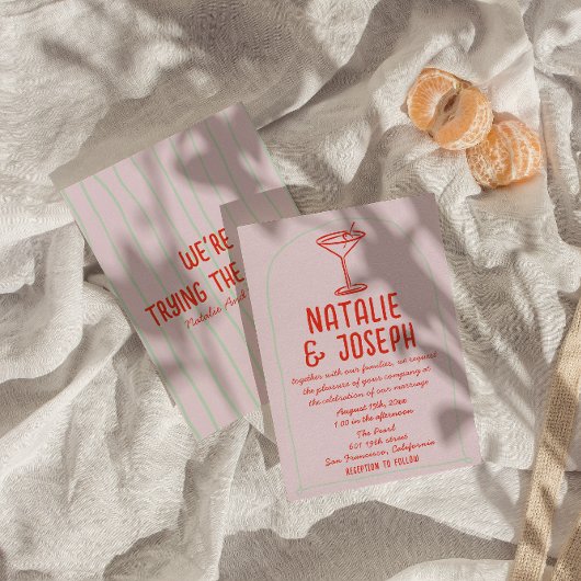 Retro Kleurrijke Hand Getrokken Martini Quirky bru Kaart