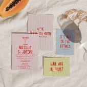 Retro Kleurrijke Hand Getrokken Martini Quirky bru Kaart