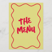 Retro Kleurrijke Handgeschreven Whimsical Bold Bru Menu (Achterkant)