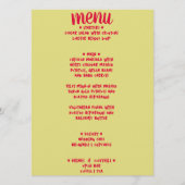 Retro Kleurrijke Handgeschreven Whimsical Bold Bru Menu (Voorkant)