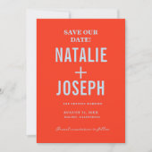 Retro Kleurrijke Heldere Funky Bold Moderne Bruilo Save The Date (Voorkant)