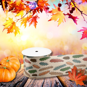 Retro kleurrijke herfstseizoen vallende bladeren lint