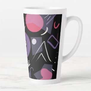 Retro kleurrijke latte mokken