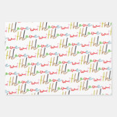 Retro kleurrijke moderne vrolijke kerstvakantie inpakpapier vel (Voorkant 3)