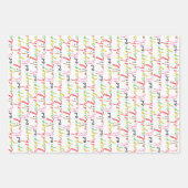 Retro kleurrijke moderne vrolijke kerstvakantie inpakpapier vel (Voorkant 2)