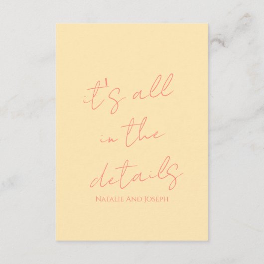 Retro Kleurrijke Pastel grillige bruiloft Details Informatiekaartje (Achterkant)