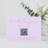 Retro Kleurrijke Pastel Whimsical QR Code Huwelijk RSVP Kaartje (Staand voorkant)