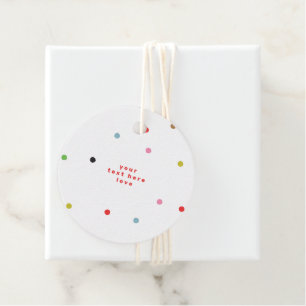 Retro kleurrijke polka dot kerstvakantie bedankjes labels