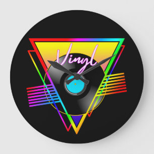 Retro Kleurrijke Rainbow Vinyl Music Record Grote Klok
