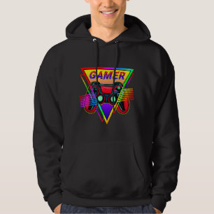 Retro Kleurrijke Regenboog Gamer Computer Gaming Hoodie