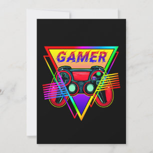 Retro Kleurrijke Regenboog Gamer Computer Gaming Kaart