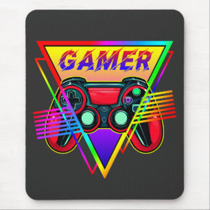 Retro Kleurrijke Regenboog Gamer Computer Gaming Muismat