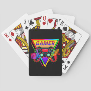 Retro Kleurrijke Regenboog Gamer Computer Gaming Pokerkaarten