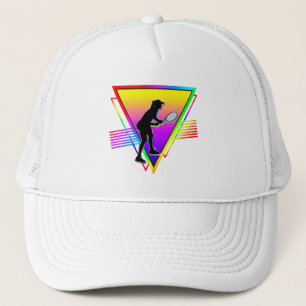 Retro Kleurrijke Regenboog Tennis Vrouwelijke Spel Trucker Pet