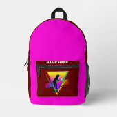 Retro Kleurrijke Regenboog Tennis Vrouwen Speler Bedrukte Rugzak (Voorkant)