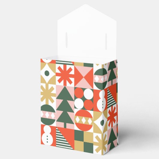 Retro  Kleurrijke Scandinavische Kerstmis Bedankdoosjes (Geopend)