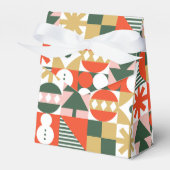 Retro  Kleurrijke Scandinavische Kerstmis Bedankdoosjes (Voorkant Zijde)