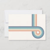 Retro Kleurrijke Strepen 70er Jaren Trouwreceptiek Kaart (Voorkant)