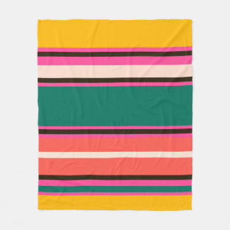 Retro kleurrijke strepen, abstracte achtergrond fleece deken