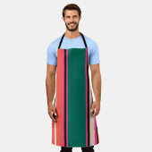 Retro kleurrijke strepen, abstracte achtergrond schort (Gedragen)