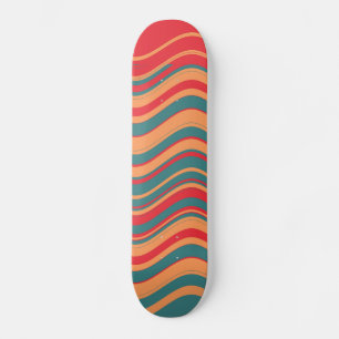 Retro Kleurrijke Strepen Decoratieve Art 2 Skateboard