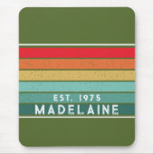 Retro Kleurrijke Strepen Geel Muismat (Voorkant)