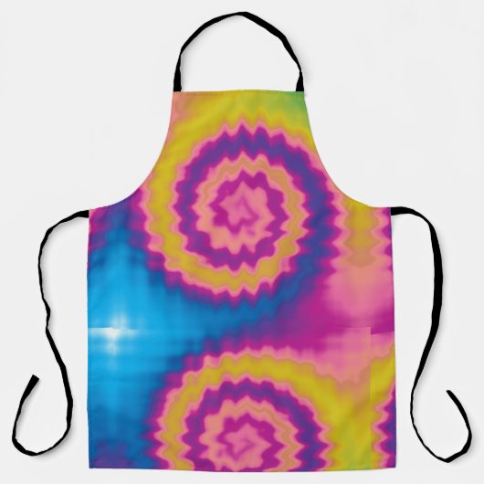 Retro  kleurrijke stropdas kleurstofpatroon funky schort (Voorkant)