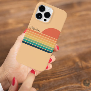 Retro Kleurrijke Trendy Regenboog Gestreept Case-Mate iPhone 14 Pro Max Hoesje