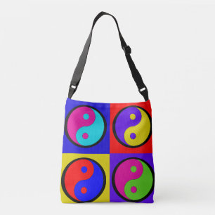 Retro Kleurrijke Yin Yang Pop Kleurblok Crossbody Tas