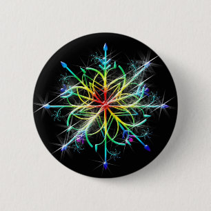 Retro kleurster ronde button 5,7 cm