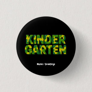 Retro kleuterschool jongens leraar camouflage grap ronde button 3,2 cm