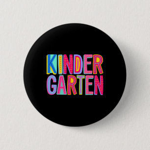 Retro kleuterschool regenboog trillingen leraar ki ronde button 5,7 cm