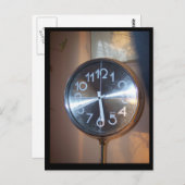 Retro klok briefkaart (Voorkant / Achterkant)