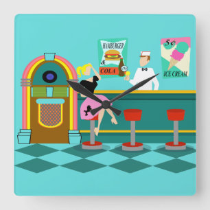 Retro Klok van de Muur van de Fontein van de Soda