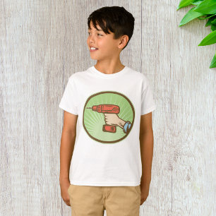 Retro Klusjesman Draadloze Boormachine T-shirt