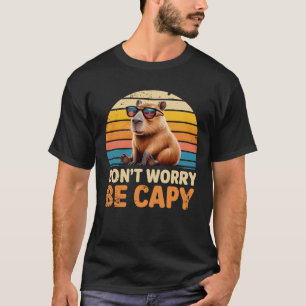 Retro knaagdier grappig zonnebril capibara geen zo t-shirt