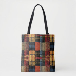 Retro Knit Patchwork - Gezellige Herfst Boho Vinta Draagtas