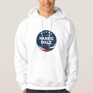 Retro knop verkiezing voor Democraten Harris Waltz Hoodie