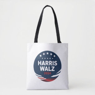 Retro knopverkiezing voor Democraten Harris Waltz Draagtas