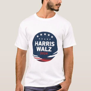 Retro knopverkiezing voor Democraten Harris Waltz T-shirt