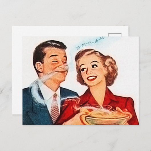 retro koekjesbakdame briefkaart (Voorkant / Achterkant)