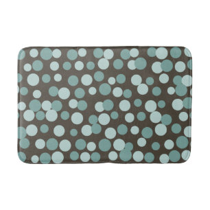 Retro koel bruin blauw stippen badkamer tapijt bad badmat
