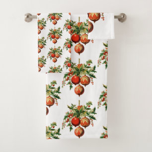 Retro Koele Kerstboom Decoratie Patroon Bad Handdoek