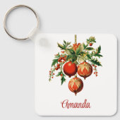 Retro Koele Kerstboom Decoraties Sleutelhanger (Voorkant)