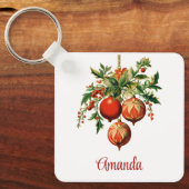 Retro Koele Kerstboom Decoraties Sleutelhanger (Voorkant)