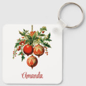 Retro Koele Kerstboom Decoraties Sleutelhanger (Achterkant)