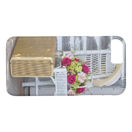 retro - koffer en bloemmandje Case-Mate iPhone case (Achterkant (Horizontaal))