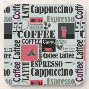 retro koffie keukenpatroon voor espresso latte bier onderzetter