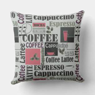 retro koffie keukenpatroon voor espresso latte  buitenkussen