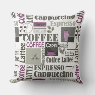 retro koffie keukenpatroon voor espresso latte buitenkussen